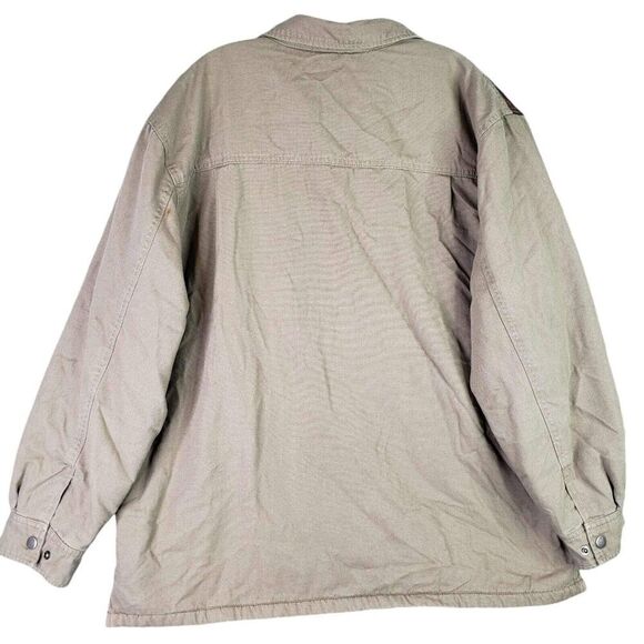 Woolrich Button Up Hunting Shirt Mens Size XL Tan Brown Long Sleeve Patch Flaw - Picture 3 of 11